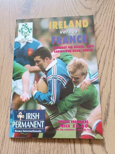 Ireland v France 1995 Rugby Programme