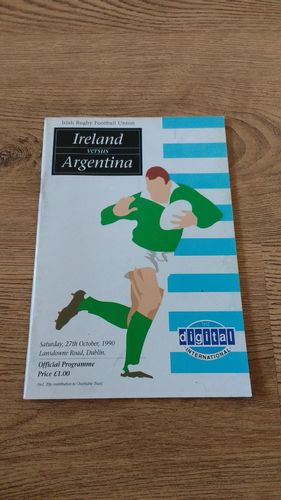 Ireland v Argentina 1990 Rugby Programme