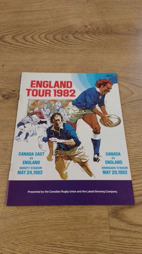 Canada v England 1982 Rugby Programme