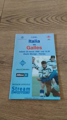 Italy v Wales 1999 Rugby Programme