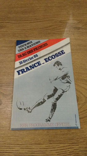 France v Scotland 1985 Rugby Programme
