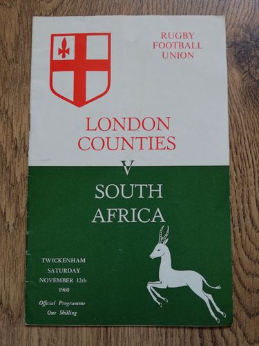 London Counties v South Africa 1960 Tour Rugby Programme