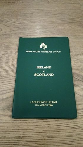 Ireland v Scotland 1986 Presentation Rugby Programme