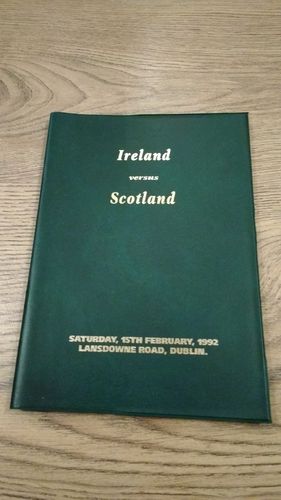 Ireland v Scotland 1992 Presentation Rugby Programme