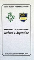 Ireland Rugby Dinner Menus & Guest Lists