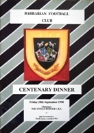 Barbarians Rugby Dinner Menus & Guest Lists