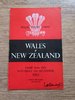 Wales v New Zealand 1963 Rugby Programme