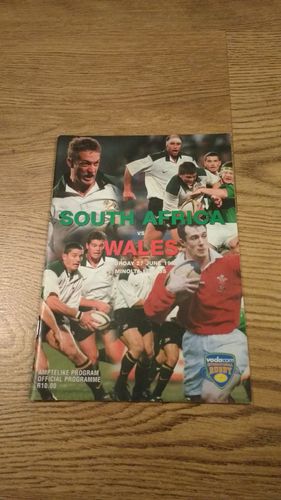 South Africa v Wales 1998 Rugby Programme