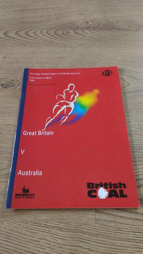 Great Britain v Australia 1990 1st Test Rugby League Programme