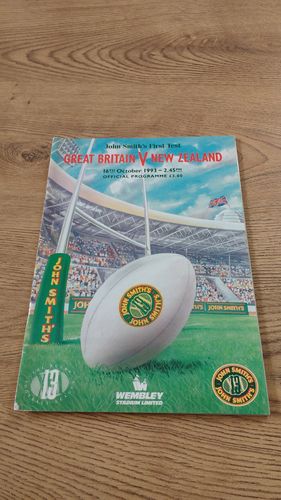 Great Britain v New Zealand 1993 1st Test Rugby League Programme