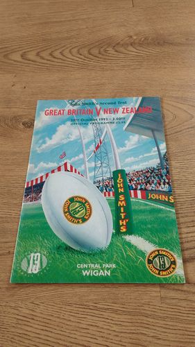 Great Britain v New Zealand 1993 2nd Test Rugby League Programme