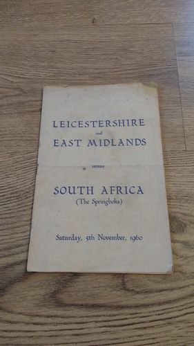 Leicestershire & East Midlands v South Africa 1960 Rugby Programme