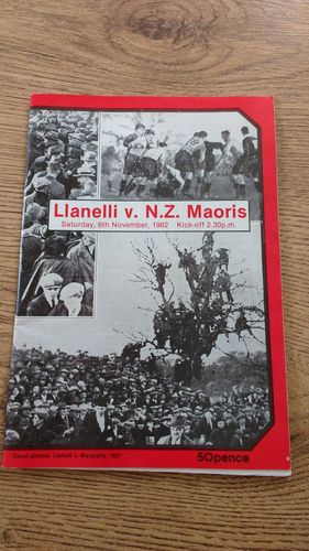 Llanelli v New Zealand Maoris 1982 Rugby Programme