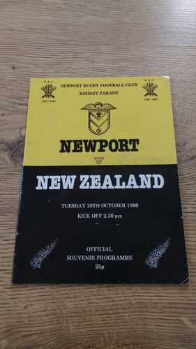 Newport v New Zealand 1980 Rugby Programme