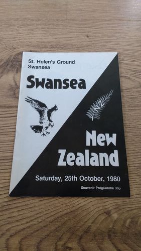 Swansea v New Zealand 1980 Signed Rugby Programme