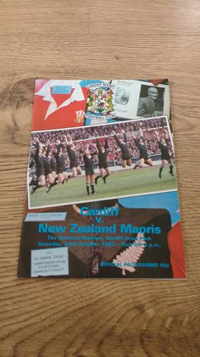 Cardiff v New Zealand Maoris 1982 Rugby Programme