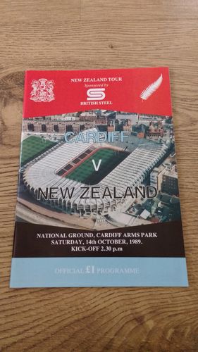 Cardiff v New Zealand 1989 Rugby Programme