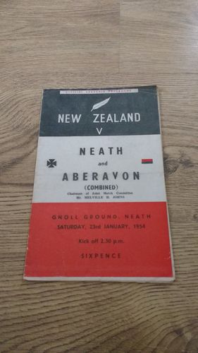 Neath & Aberavon v New Zealand 1954 Rugby Programme