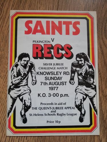 St Helens v Pilkington Recs 1977 RL Programme