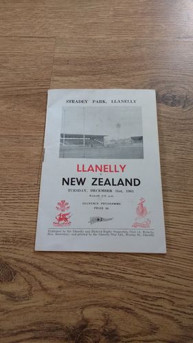 Llanelli v New Zealand 1963 Rugby Programme