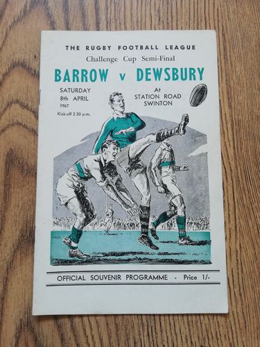 Barrow v Dewsbury 1967 Challenge Cup Semi-Final Rugby League Programme