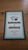 Barbarians v Australia 1976 Rugby Programme
