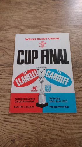 Llanelli v Cardiff 1973 WRU Cup Final Rugby Programme