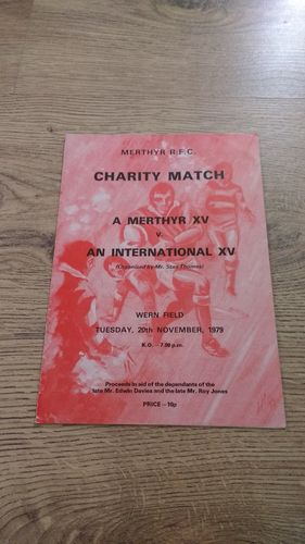 A Merthyr XV v An International XV 1979 Rugby Programme