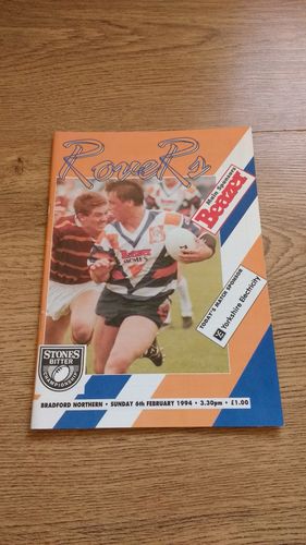 Featherstone v Bradford Northern Feb 1994 Rugby League Programme