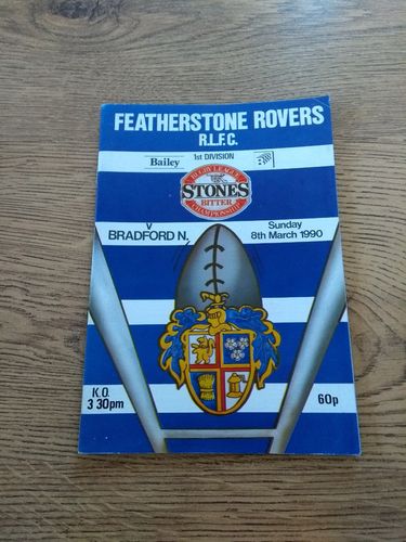 Featherstone v Bradford Northern Apr 1990 Rugby League Programme