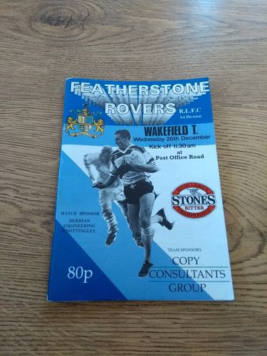 Featherstone v Wakefield Trinity Dec 1990 Rugby League Programme