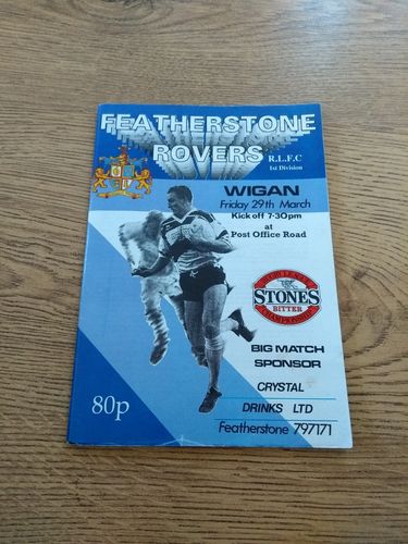 Featherstone v Wigan Mar 1991 Rugby League Programme