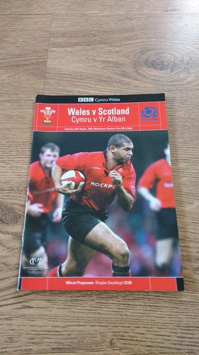 Wales v Scotland 2003 World Cup Warm Up Rugby Programme
