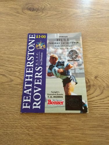 Featherstone v Hull 1991 Yorks Cup Rugby League Programme