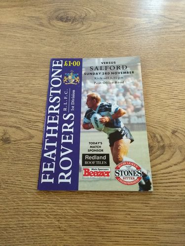 Featherstone v Salford Nov 1991 Rugby League Programme