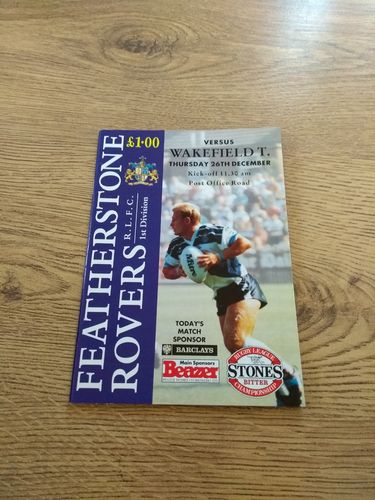 Featherstone v Wakefield Dec 1991 Rugby League Programme