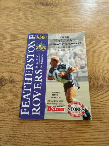 Featherstone v Halifax Jan 1992 Rugby League Programme