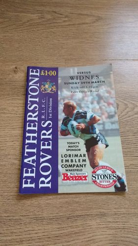 Featherstone v Widnes Mar 1992 Rugby League Programme