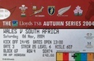 Wales Rugby Tickets / Passes - Used