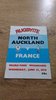 North Auckland v France 1979 Rugby Programme