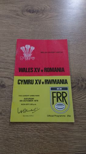 Wales v Romania 1979 Rugby Programme
