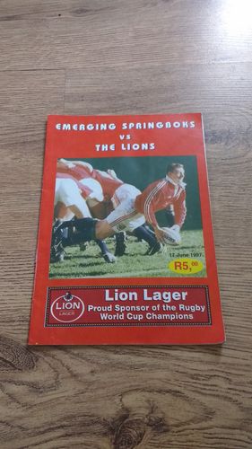 Emerging Springboks v British Lions 1997 Rugby Programme