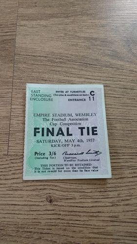 Aston Villa v Manchester United 1957 FA Cup Final Used Football Ticket