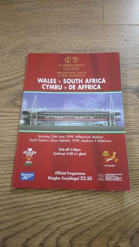Wales v South Africa 1999 Rugby Programme