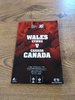 Wales v Canada 2006 Rugby Programme
