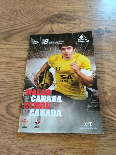 Wales v Canada 2008 Rugby Programme