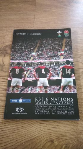 Wales v England 2007 Rugby Programme