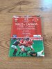 Wales v Canada 1999 Rugby Programme