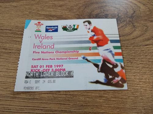 Wales v Ireland 1997 Rugby Ticket