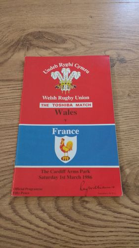 Wales v France 1986 Rugby Programme
